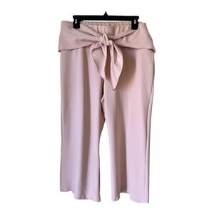 Love Scarlett Blush Pink Tie-Waist Cropped Pants | Size L | Work to Weekend